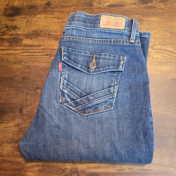 Levi's Jeans Size 10 Perfect Waist 525 Bootcut Mid Rise Button Flap Pockets - Picture 3 of 11